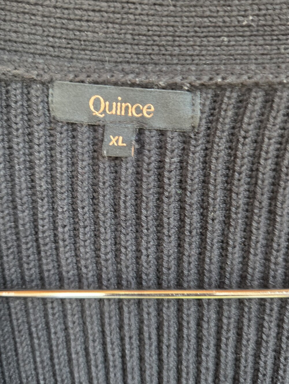 Quince Organic Cotton Ribbed Open Cardigan with Pockets-Size Xl - Picture 2 of 7